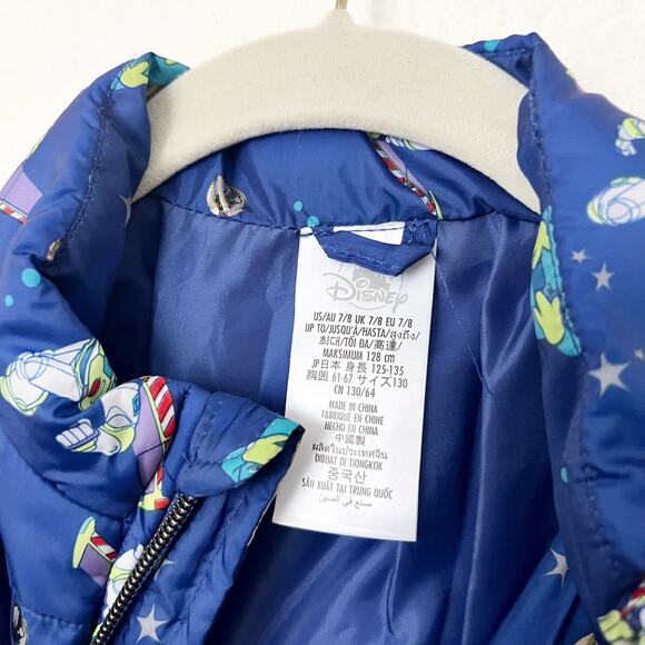 [Disney] Toy Story Buzz Lightyear Lightweight Puffer Jacket Space Aliens Sz 7-8 - Picture 12 of 12